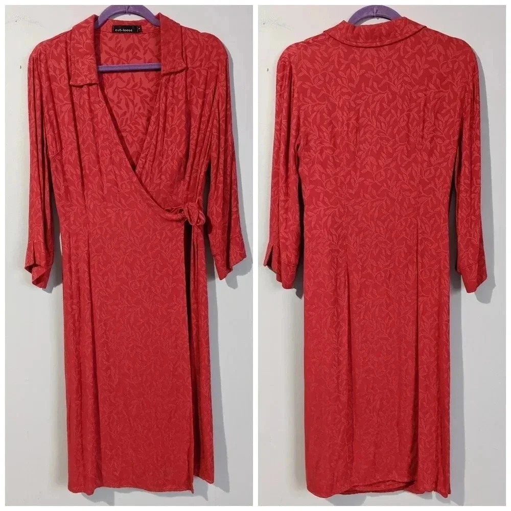 Cut.loose Olive Leaf Wrap Dress